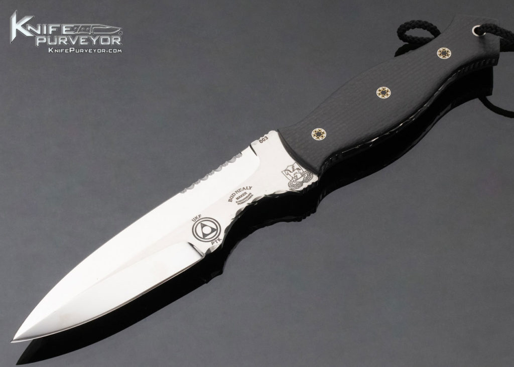 Bud Nealy Custom Knife Carbon Fiber "Pick Tactical" Military Fixed Blade Knife Purveyor