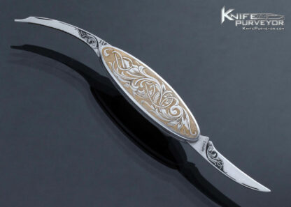Barry Trindle Knives Custom Knife Engraved 2 Blade Slipjoint with Gold Inlays 13871