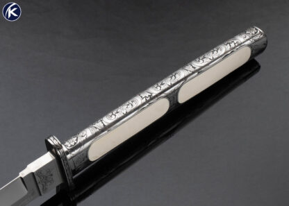 Ron Best Custom Knife Mammoth Double Interframe Jere Davidson Engraved Integral Wakizashi 15432