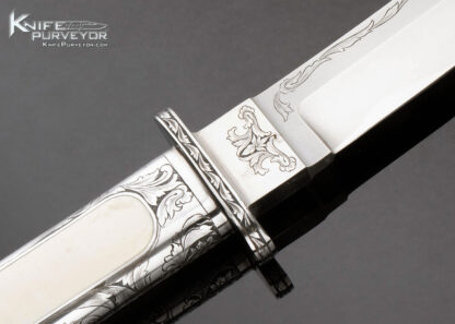 Ron Best Custom Knife Mammoth Double Interframe Jere Davidson Engraved Integral Wakizashi - Image 4