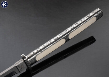 Ron Best Custom Knife Mammoth Double Interframe Jere Davidson Engraved Integral Wakizashi - Image 5