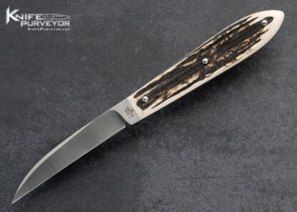 Tony-Bose-Custom-Knife-Stag-Desk-Knife-with-Signed-Leather-Sheath-