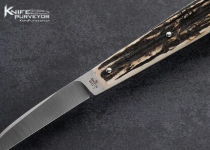 Tony-Bose-Custom-Knife-Stag-Desk-Knife-with-Signed-Leather-Sheath-