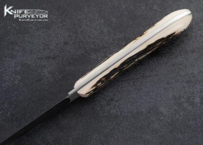 Tony-Bose-Custom-Knife-Stag-Desk-Knife-with-Signed-Leather-Sheath-