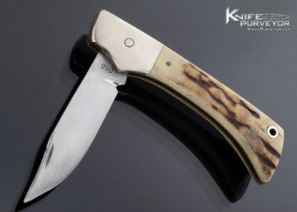 Bob Ogg Custom Knife Stag and Nickel Silver Slipjoint - Image 2