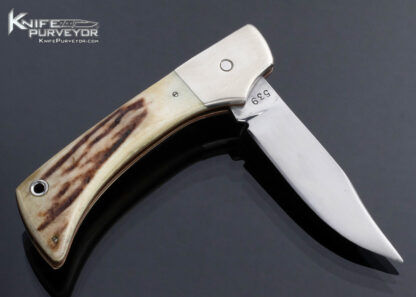 Bob Ogg Custom Knife Stag and Nickel Silver Slipjoint - Image 5