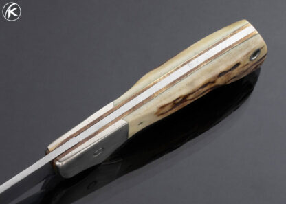 Bob Ogg Custom Knife Stag and Nickel Silver Slipjoint - Image 6