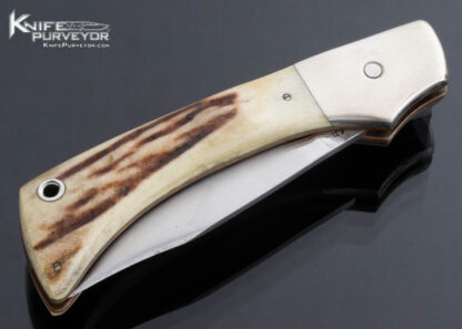 Bob Ogg Custom Knife Stag and Nickel Silver Slipjoint - Image 3