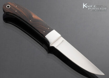 Corbet Sigman Custom Knife  Macassar Ebony 440-C Utility Knife with Leather Sheath - Image 3