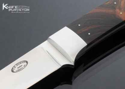 Corbet Sigman Custom Knife  Macassar Ebony 440-C Utility Knife with Leather Sheath - Image 2