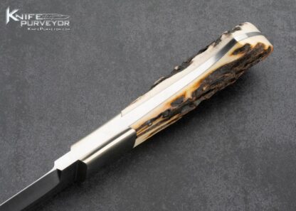 Jim Minnick Custom Knife Stag Nickel Silver Fixed Blade 15890
