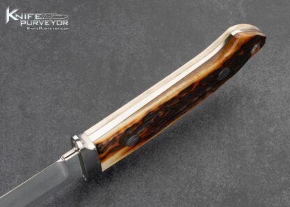 Bill Ankrom Custom Knife Amber Stag Chute Knife 15881