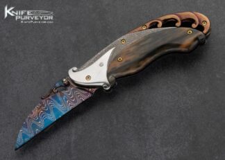 Suchat Jangtanong Custom Knife Mammoth and Damascus Linerlock 16023