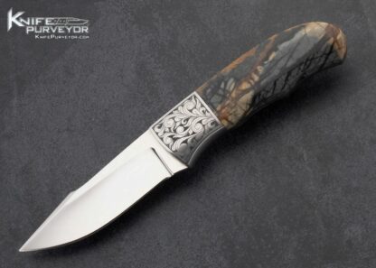 D'Alton Holder Custom Knife Picasso Marble Clip Point Hunter Engraved by Pat Holder 15875