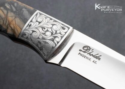 D'Alton Holder Custom Knife Picasso Marble Clip Point Hunter Engraved by Pat Holder - Image 2