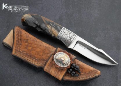 D'Alton Holder Custom Knife Picasso Marble Clip Point Hunter Engraved by Pat Holder - Image 3