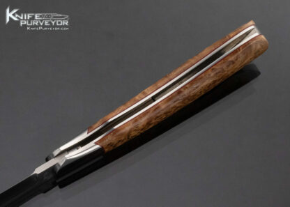 Ray Cover Custom Knife Drop Pt w Stainless Bolsters Burl Scales w Red Spacers - Image 5