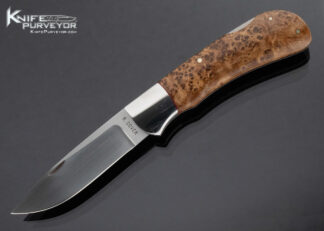 Ray Cover Custom Knife Drop Pt w Stainless Bolsters Burl Scales w Red Spacers 15995
