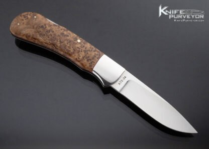 Ray Cover Custom Knife Drop Pt w Stainless Bolsters Burl Scales w Red Spacers - Image 3
