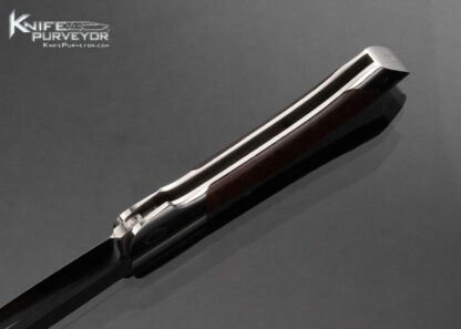 Ted Dowell Custom Knife Drop Point Stainless w Blackwood Scales and Reverse Bevels 15999