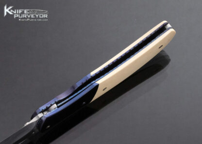 Buddy Gaines Custom Knife  GN2: Mammoth Gaines Engraved; Blue Anodized Titanium Bolsters/Liners - Image 5