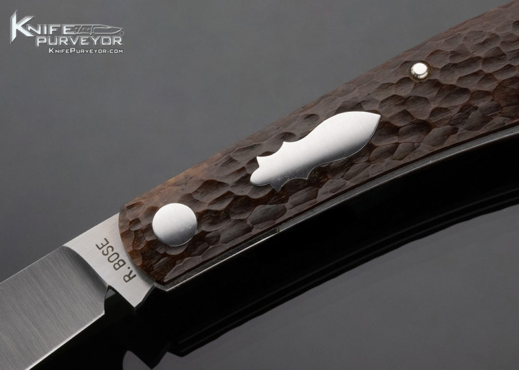 Reese Bose Custom Knife Jigged Bone with Shield Shadow Pattern Slip