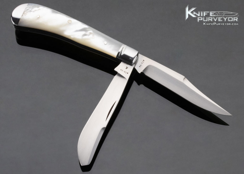 Tony Bose Custom Knife 2 Blade Mother of Pearl Slip Joint 4 Knife