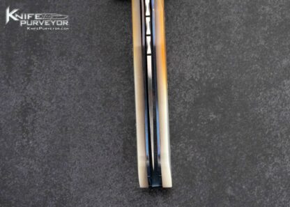 Bill King Custom Knife Anodized Titanium and South Sea Gold Lip Pearl Linerlock - Image 7