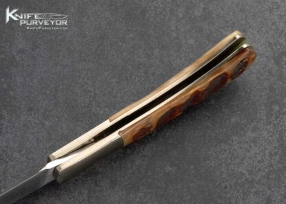 Bill King Custom Knife Anodized Titanium and Stag Linerlock 15953