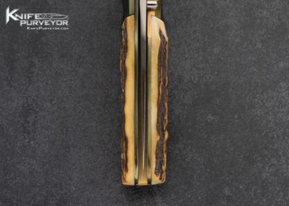 Bill King Custom Knife Anodized Titanium and Stag Linerlock - Image 7