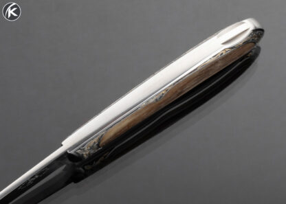 Steve Hoel Custom Knife Joe Mason Engraved Sheep Horn Lockback - Image 5