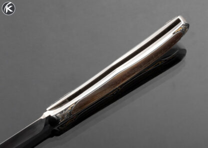 Steve Hoel Custom Knife Joe Mason Engraved Sheep Horn Lockback 16212