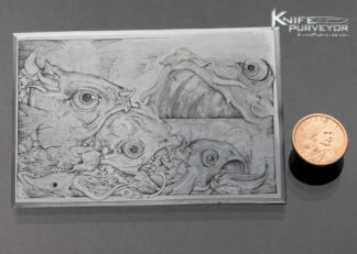 Dan Wilkerson Original Hand Engraved Zinc Art Plate 3 Fish Eating 16560