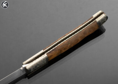 Frank Centofante Custom Knife Simon Lytton Engraved Loveless Design Burlwood Lockback - Image 6