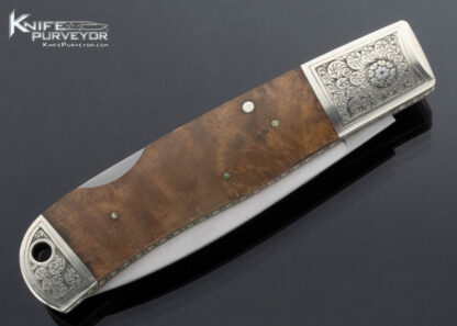 Frank Centofante Custom Knife Simon Lytton Engraved Loveless Design Burlwood Lockback - Image 3