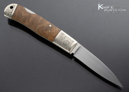 Frank Centofante Custom Knife Simon Lytton Engraved Loveless Design Burlwood Lockback - Image 4