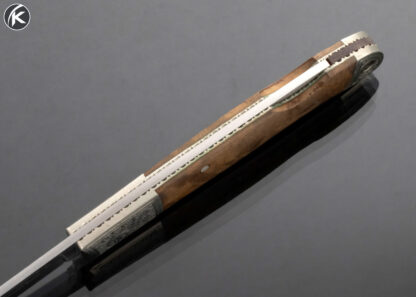 Frank Centofante Custom Knife Simon Lytton Engraved Loveless Design Burlwood Lockback - Image 5