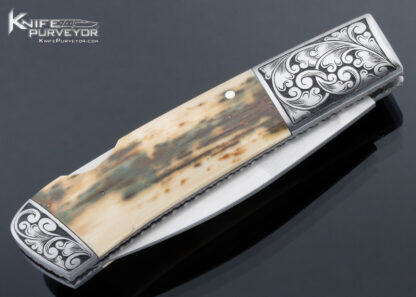 Frank Centofante Custom Knife Fred Harrington Engraved Mammoth Lockback "058" - Image 3