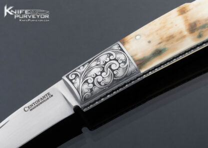 Frank Centofante Custom Knife Fred Harrington Engraved Mammoth Lockback "058" - Image 2