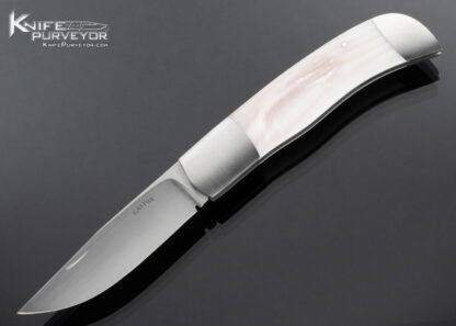 Ron-Gaston-Custom-Knife-Double-Bolster-Mother-of-Pearl-Slip-Joint-w-Half-Stop-Drop-Point-16198
