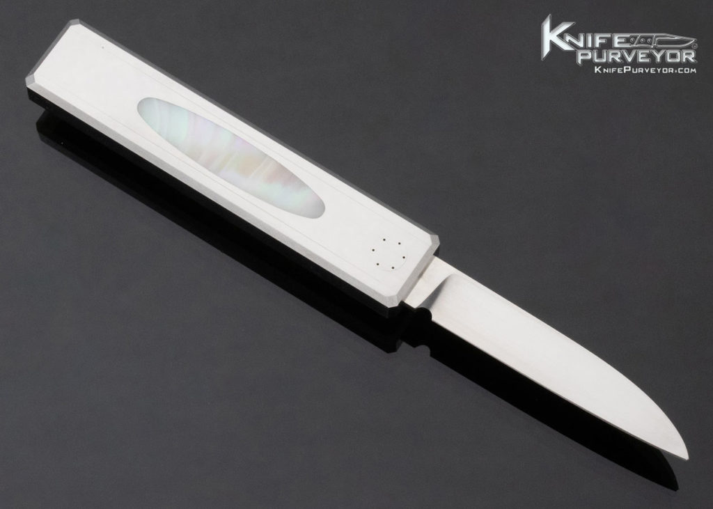 T.R. Overeynder Custom Knife 001 1996 Green Sea Snail Shell Interframe