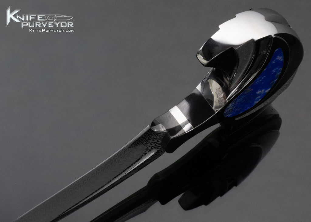 Ron Best Custom Knife Lapis Lazuli & Damascus Push Dagger Knife Purveyor