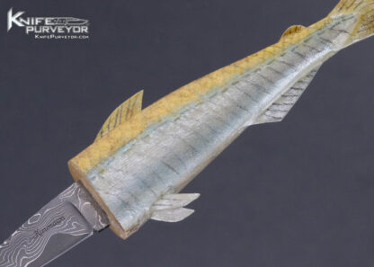 Tsuguo-Kurosawa-Custom-Knife-Yellow-Silver-Fish-Painted-and-Lacquered-1633