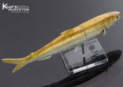 Tsuguo Kurosawa Custom Knife Yellow Silver Fish Painted and Lacquered - Image 3