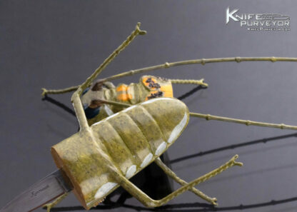 Tsuguo Kurosawa Custom Knife Carved Insect Painted and Lacquered Wood Handle - Image 6