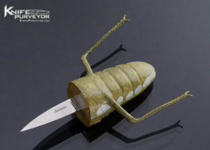 Tsuguo Kurosawa Custom Knife Carved Insect Painted and Lacquered Wood Handle - Image 5
