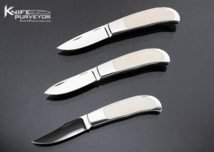 George-Herron-Custom-Knives-Consecutively-Numbered-Set-#381-#382-#383-Interframe-Lockback-Folders-