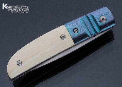 Randall Gilbreath Custom Knife GB1 Drop Point Blue Anodized Bolster Linerlock - Image 4