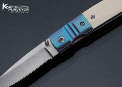Randall Gilbreath Custom Knife GB1 Drop Point Blue Anodized Bolster Linerlock - Image 2