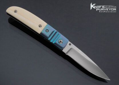 Randall Gilbreath Custom Knife GB1 Drop Point Blue Anodized Bolster Linerlock - Image 3